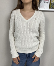 Vintage 00's Polo Ralph Lauren Knit Sweater V Neck Y2k Cable Knit Women's Size M