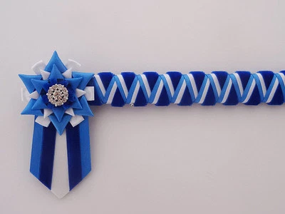 BLAU UND WEISS - LUXUS ECKSTEIN STIRNBAND - SAMT ZEIGENDES STIRNBAND - £24,99