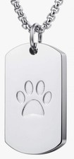 Cremation Jewelry for Ashes Urn Necklace for Dog/Cat Ashes - Silver
