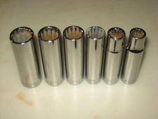 New 6-pc 12-dr 12-pt Deep Chrome Socket Set 12 - 1316 By Kd