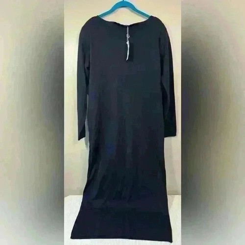 VTG NWT Jones New York Y2K Womens M Minimalist Navy Sweater Maxi Dress Old Money - Picture 3 of 9