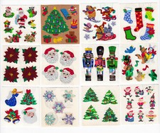Vintage Sandylion Christmas Holiday Stickers Pooh Elf Poinsettia -You Choose