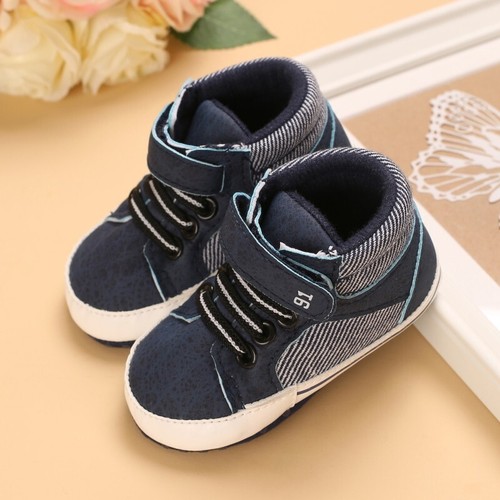 Baby Kleinkind klassische Canvas Baby Schuhe Junge Mädchen weiche Sohle Größe 1 & 3 (0-18 Monate) - Bild 13 von 20