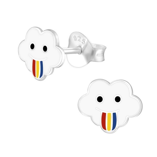 Kinder Ohrringe Ohrstecker 925 Sterling Silber Mit Wolke-image