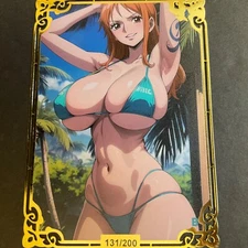 Goddess Story Gold METAL Card - Serial Number #/200 - Nami Bikini - Double Sided