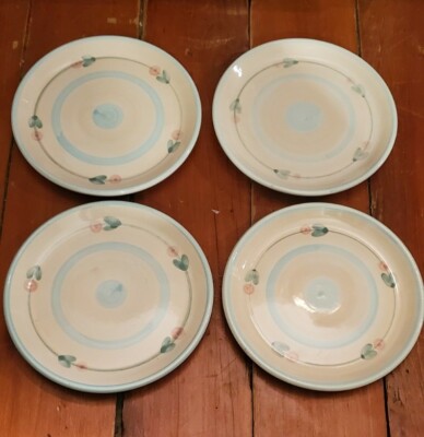 Vintage Brushworks By Carstens Set Of 4 Salad Small Plates, Minor Damage