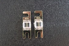 2 PK 80 AMP MINI ANL FUSES NICKEL PLATED INLINE AFC AFS BLADE AUTO CAR MANL80