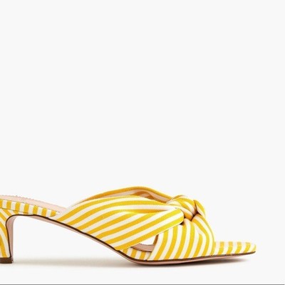 yellow kitten heel sandals