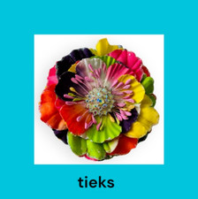 Tieks One Neon Flower Box Topper - Multiple Neon Colors, Faux Jeweled Center