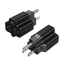 2Pack 15 Amp Household Plug to 20 Amp Adapter Nema 5-15P to 5-20R5-15P to 6-1...