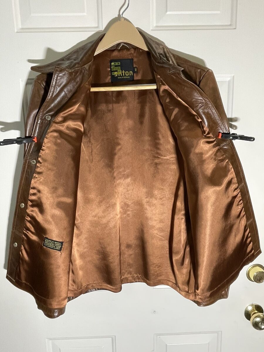 Vtg 70's Silton California Leather Cowboy Coat Western (2 Vtg 70's Silton California Leather Cowboy Coat Western (2