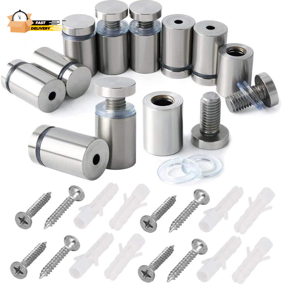 12-Piece 3/4x1 Inch Sign Holder Standoff Screws Wall Mount Kit