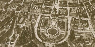 Rare aerial view Mannheim with water tower and squares 16.4.1924 drinking card 