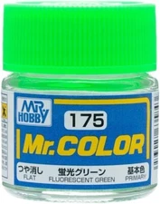 Mr. Hobby C175 Mr. Color Flat Fluorescent Green Lacquer Paint 10ml - US