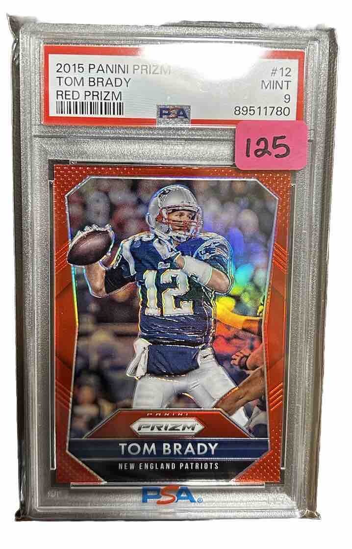 Tom Brady 2015 Panini Prizm Red Prizm #12 - PSA 9 MINT - Patriots