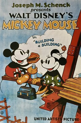 希少　ウォルトディズニー額縁　ビルディングアビルディング Walt Disney Mickey & Minnie Mouse Building a Building Custom