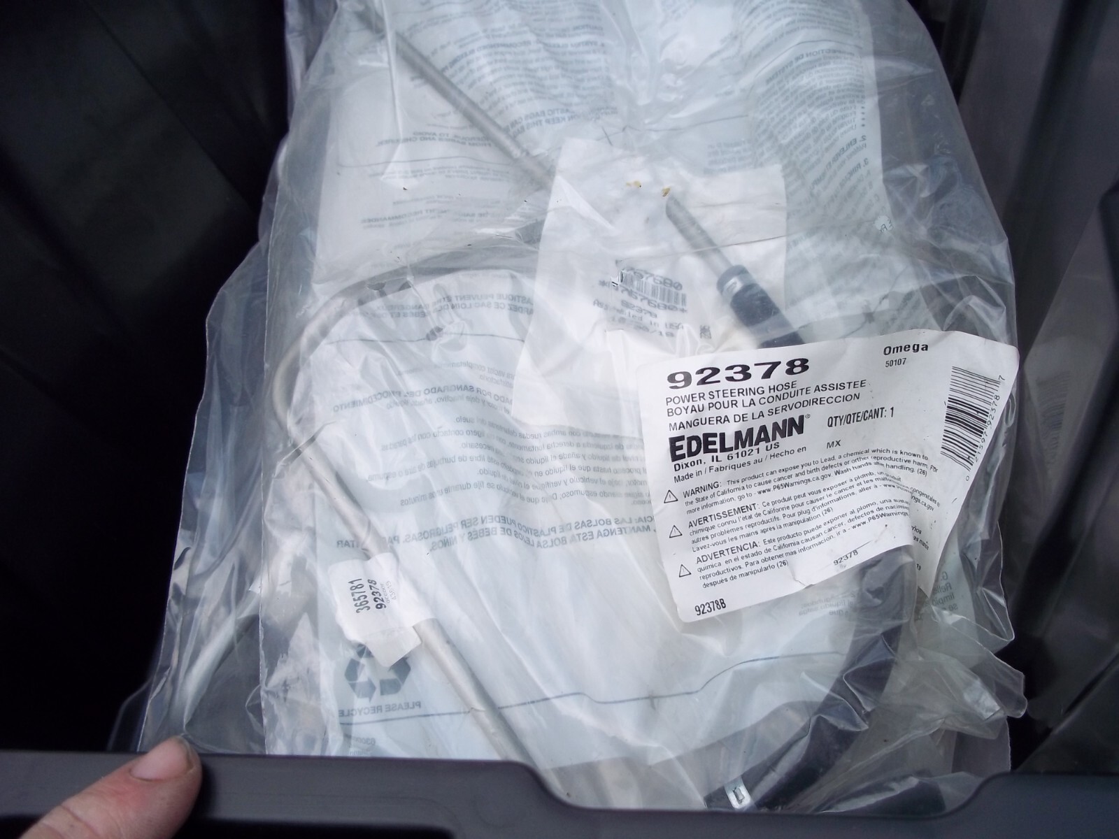 Power Steering Return Line Hose Assembly-Return Line Assembly Edelmann 92378