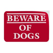 Horizontal Vinyl Stickers Beware of Dogs Pet Animal Sign Security Industrial