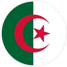 (NOT A PATCH) Algeria Country Round Shape Flag Heat Transfer Vinyl Iron On HTV
