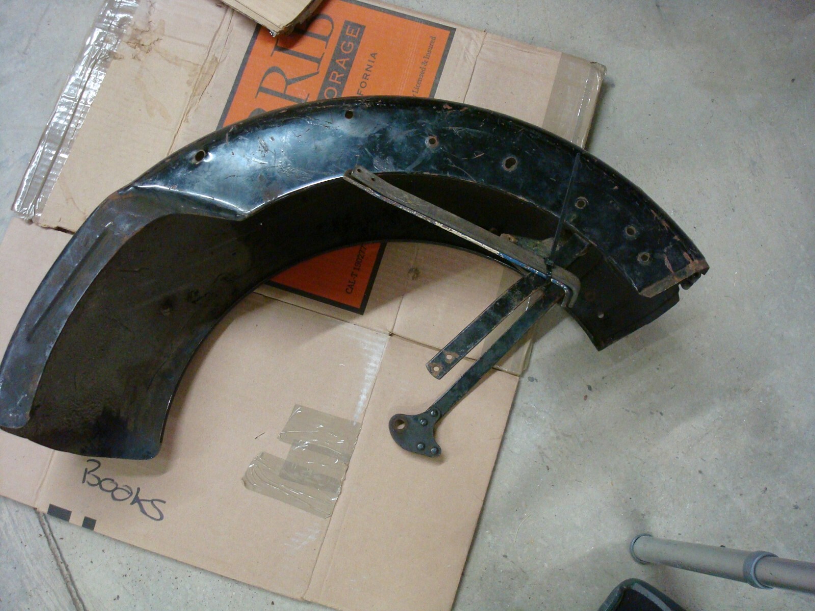 harley davidson panhead rear fender original black paint rare find oem