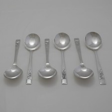 SPRINGTIME Design EPNS A1 SHEFFIELD Silver Service Cutlery Six Soup Spoons