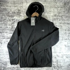 NWT New Balance Hooded Fleece Jacket - Black - Men's Small - All Weather Comfort