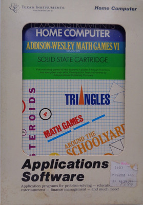 TI-99/4A -- ADDISON-WESLEY MATH GAMES VI (CARTRIDGE PHM3088)