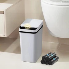 Gallon Automatic Mini Trash Can, Slim Motion Sensor Plastic Narrow Trash Can