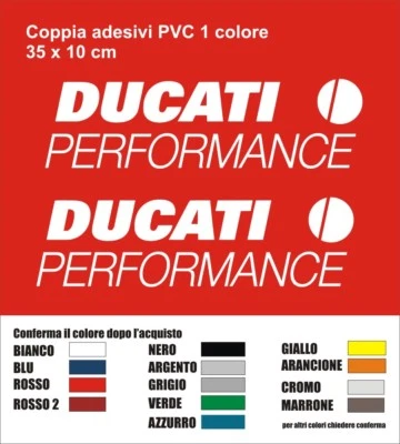 Kit adesivi Ducati Performance 35 cm 2 pezzi coppia moto PVC stickers kit motogp