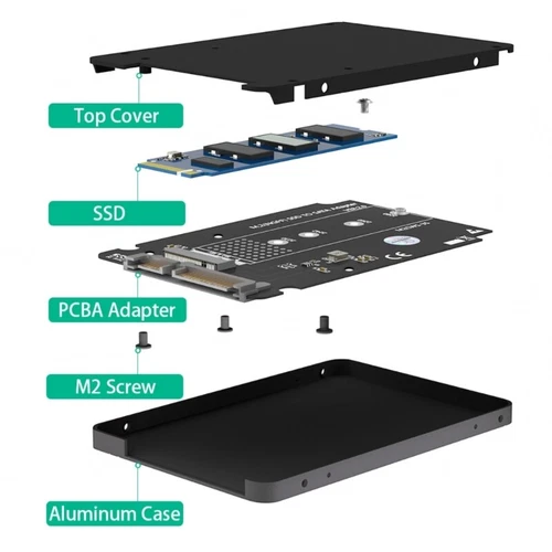 M.2 Key B SSDs to SATA3.0 2.5" Adapters Enclosure Card for 30/42/60/80mm