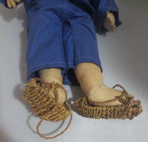 VINTAGE ADA LUM CHINESE FARMER 14" CLOTH DOLL HONG KONG 1950's - Picture 4 of 12