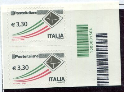 2009 ITALIAN REPUBLIC BARCODE 1304 FLYING ENVELOPE MNH 3.30