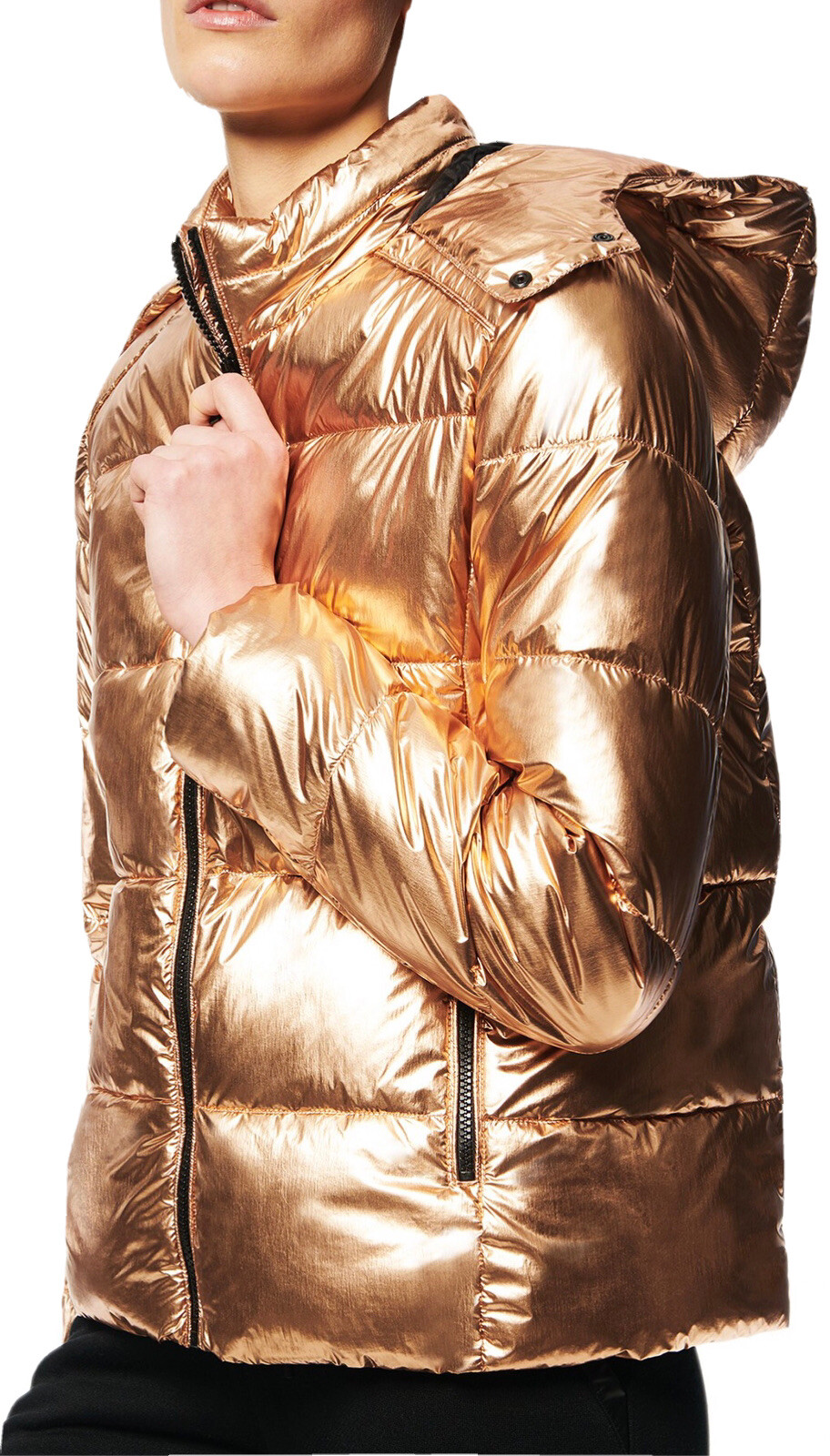 Metallic Copper Puffer Jacket 