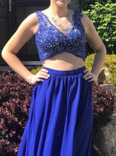 Beautiful Two Piece Beaded Prom Dress