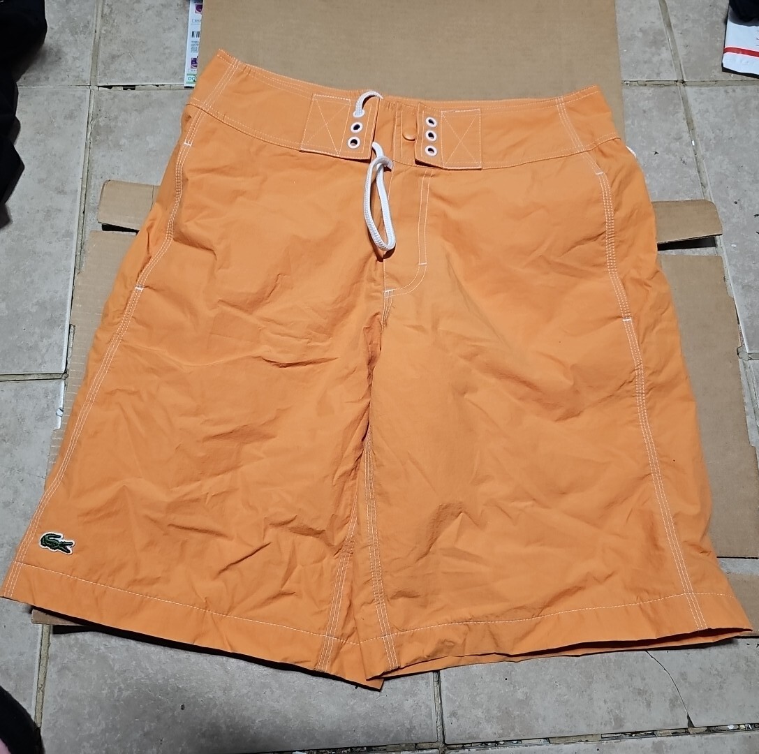 NWT LACOSTE - Men's Small- Swim Trunks/ Board Shorts- Orange | eBay