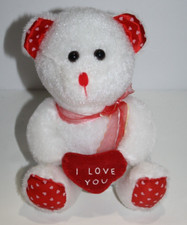 Puli Intl Valentines Teddy Bear 8" Red Heart I Love You White Plush Stuffed Toy