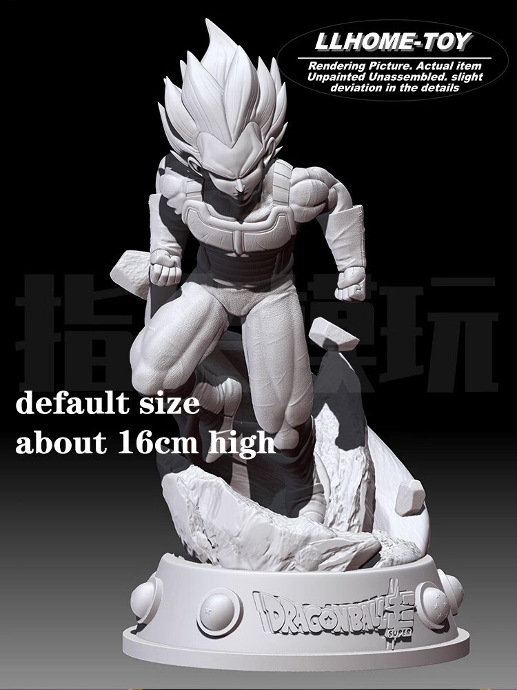 Anime DBZ Super Saiyan Dios Azul Vegeta Resina Impresión 3D GK Kit Figura Hágalo Usted Mismo