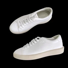 Everlane Women Men Unisex White ReLeather Court Sneakers Size F 6/M 4 NWOB
