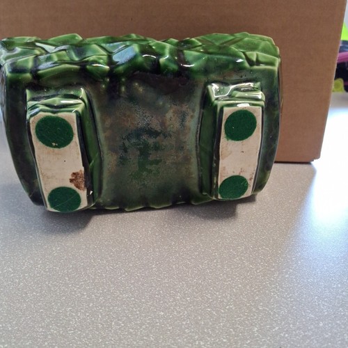 McCoy Pottery Green Chunky PEBBLE Window Box/ Flower Planter 8” By 4” - Picture 4 of 7