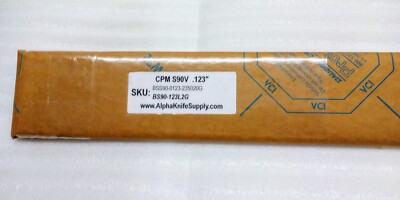 CPM S90V Stainless Knife Making Steel Flat Bar .123x2.02x23.75 Blanchard Ground