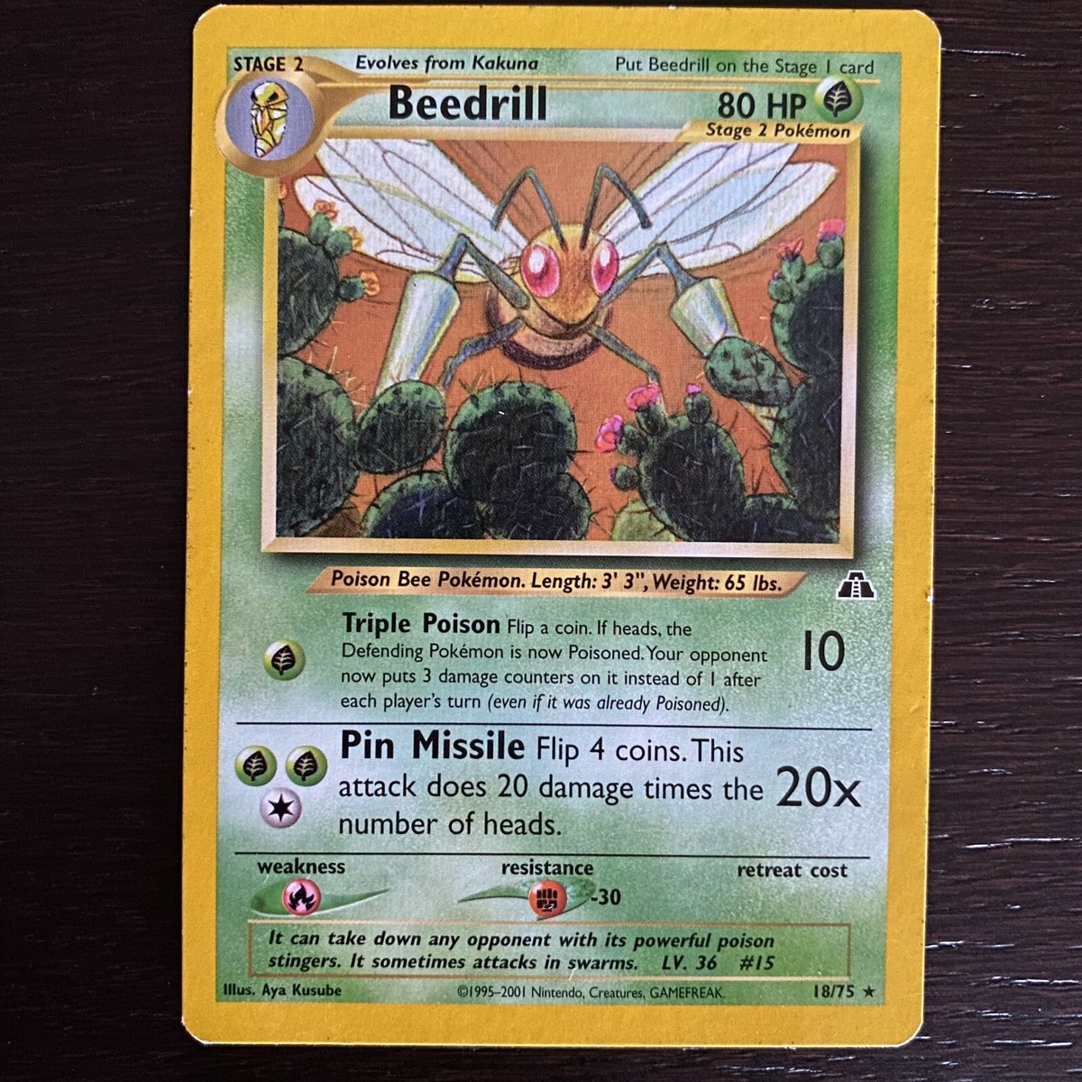 Beedrill - 18/75 Neo Discovery (Pokemon) Non Holo Rare LP | eBay