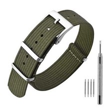 ANNEFIT One-Piece Nylon Watch Strap 16mm 18mm 19mm 20mm 22mm 24mm Military Band