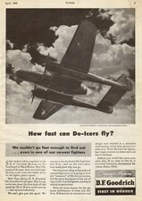 1945 WW2 AD BF Goodrich War Production De-Icers Northrop P61 Black Widow  011516