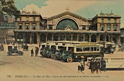 CPA PARIS (75) LA GARE DE L EST - EINGANG ZUR METRO UND BUSHALTESTELLE