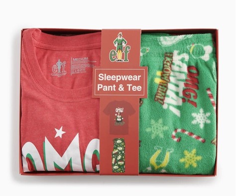Elf Christmas Pajamas Men’s Size Large 2-piece Set Red Green Winter Holiday Gift - 第 1/4 張圖片