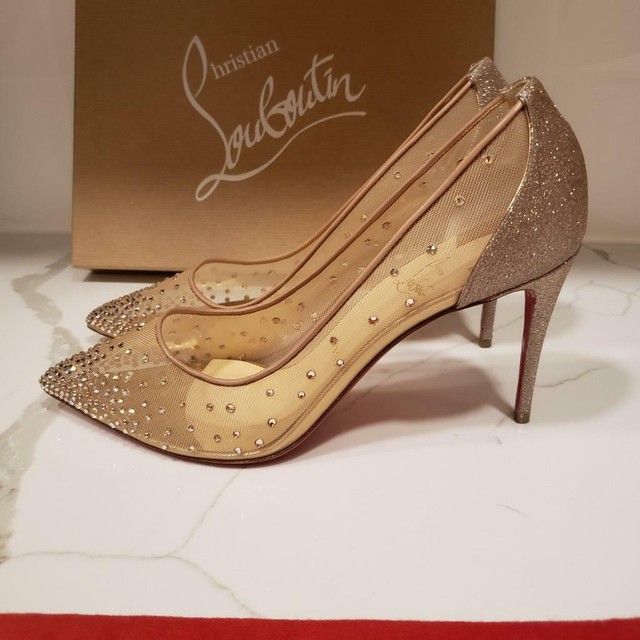 christian louboutin follies strass pumps