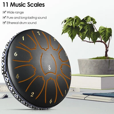 MARKENLOS Rain Drum Outdoor | 6 Zoll 11 Töne Steel Tongue Drum Regentrommel Zungentrommel