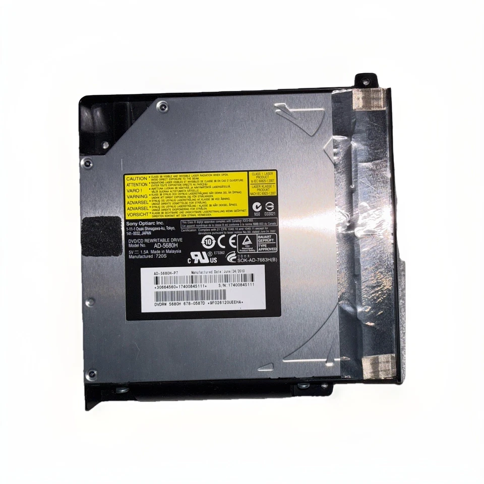 Оптический привод Apple iMac A1311 A1312 DVDRW CDR/DVD 27 дюймов 21,5 дюйма 678-0587D AD-5680H - Изображение 2 из 2