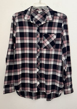 Orvis Women's Long Sleeve Pink Plaid Button Down Shirt Collared Chest Pocket M