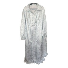 Vintage Fundamentals Nightgown Size L White Blue Floral